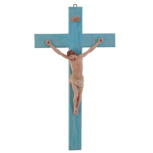Crucifijo 65x35cm Celeste