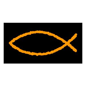 Calcomonía, Ichthus Negra 6x3"