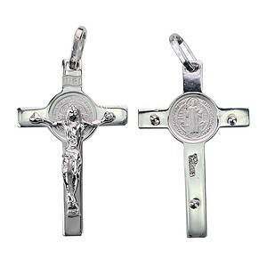 Crucifijo San Benito Plata 925